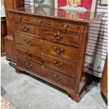 Georgian mahogany chest of drawers, having bank of eight various sized drawers with inlaid satinwood