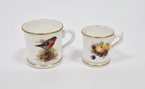 Two Royal Worcester bone china miniature tankards, circa 1920-30s, printed puce marks, one painted