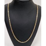 18ct gold flattened shaped oval link chain, 34.3g approx.  Condition Report Length approx. 70cm