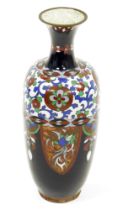 Japanese cloisonne vase, Meiji period (1868-1912), early 20th century, decorated with lappet-