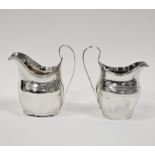 Two George III silver cream jugs, one probably by John Merry, London 1802, the other by Peter, Ann