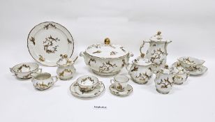 Extensive Limoges Bernardaud (B&C) porcelain 'Elizabeth' Golden Phoenix pattern part dinner and
