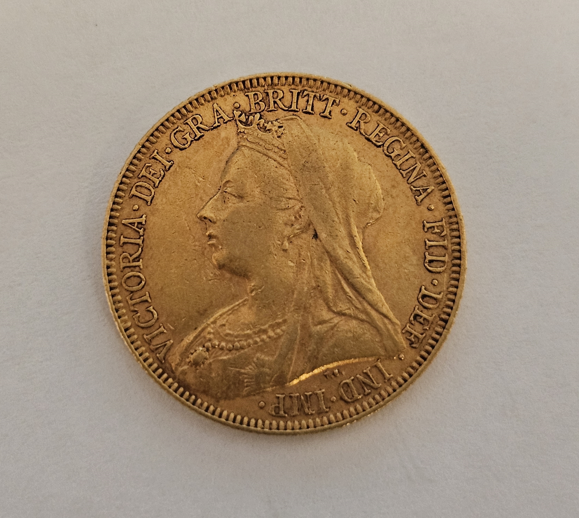 Victoria (1837-1901) sovereign, 1896, veil head left, rev St George and dragon, date below - Image 2 of 2