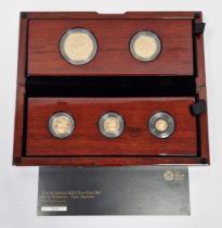 LOT WITHDRAWN Sovereign 2015 five coin gold proof coin set, fifth portrait first edition, Five