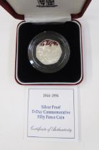 Silver proof coins (5) consisting of 1996 celebration of football, 1990 five pence two coin set,