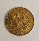 Edward VII (1901-1910) Half sovereign 1902, bare head right, rev St George and dragon, date below