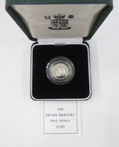 Silver proof Piedfort coins (5), 1989 £2 set of Bill and Claim of Rights, D-Day 50p commemorative,