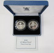 Silver proof £2 coins (3) 1989, the 1989 two coin set consisting of both Claim and Bill of Rights,