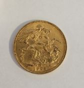 Edward VII (1901-1910) sovereign, 1903 bare head right, rev St George and dragon, date below