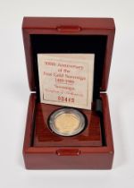 LOT WITHDRAWN 1489-1989 22ct gold proof sovereign, 500th anniversary of the first gold sovereign,