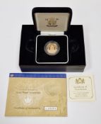 LOT WITHDRAWN 2002 Golden Jubilee 22ct gold proof sovereign, 1952-2002, issue 6665 of 12,500, in
