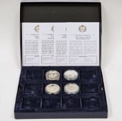 Box containing Westminster coins (4), Isle of Man one crown, Nightingale Island one crown, Solomon