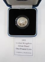 Silver proof £1 coins (5) consisting of 1988, 1991, 1992, 1994 and 1995, all coins FDC.