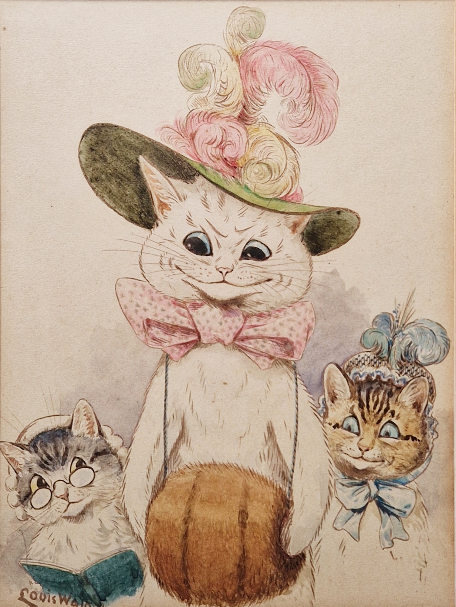 Louis Wain (1860-1939) Set of six watercolour and bodycolour drawings "Scenes from the Courts", - Image 4 of 22