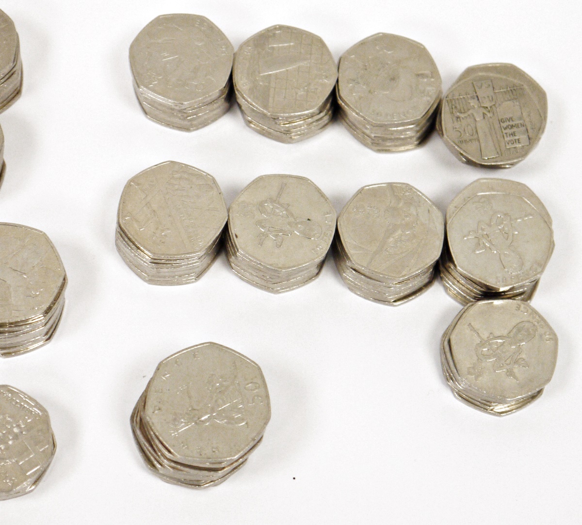 Extensive collection of British 50p coins, circulated, including 2012 Olympics, approximately 314 ( - Bild 3 aus 3
