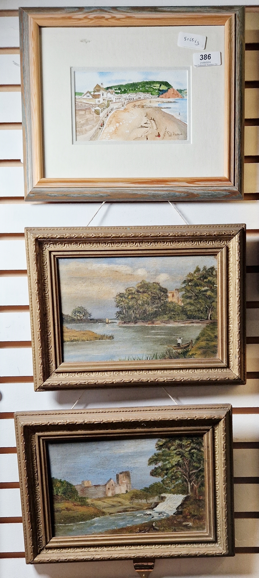 Pair of 19th century British School Oils on canvas Each with a river landscape Signed MJ Edwards & K - Image 4 of 4