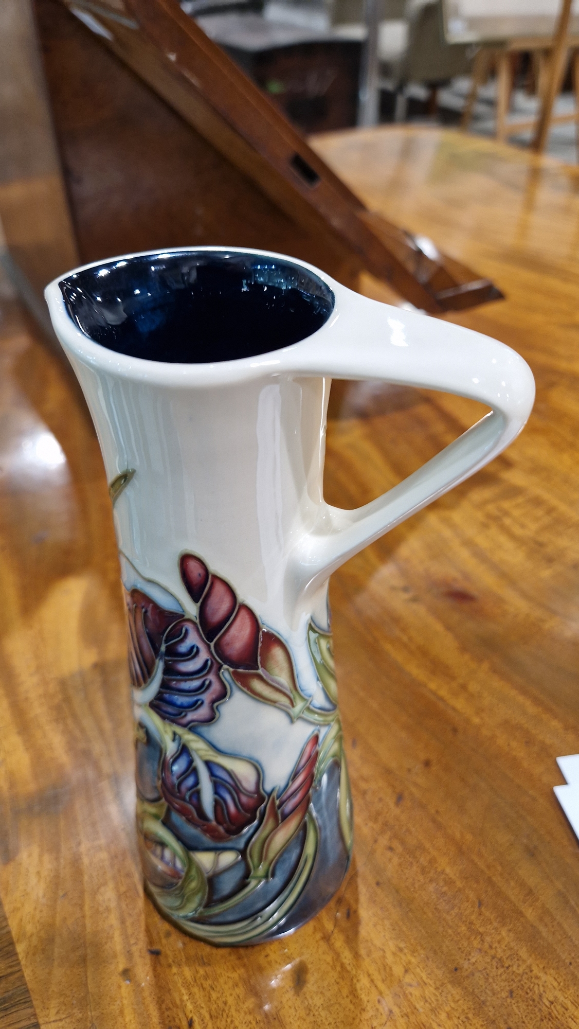 Contemporary Moorcroft tapering cylindrical jug decorated with iris pattern by Rachel Bishop, signed - Image 27 of 32