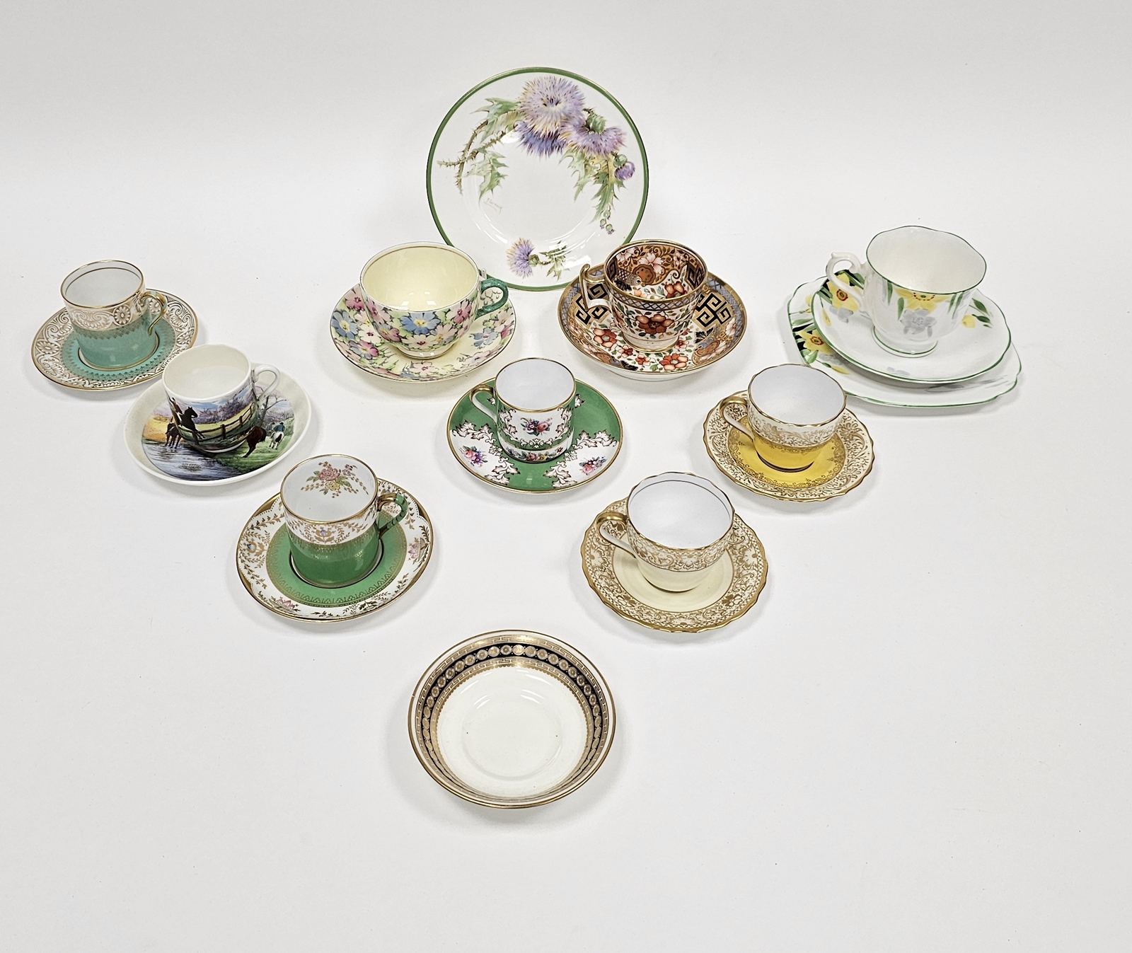 Collection of English porcelain and bone china cups and saucers including an early 19th century - Image 2 of 13