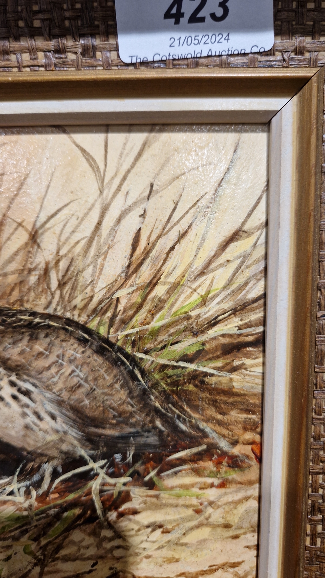 Ken Turner (1926) Oil on board Two quail amongst grasses, signed lower left, 14cm x 17.5cm - Bild 4 aus 28