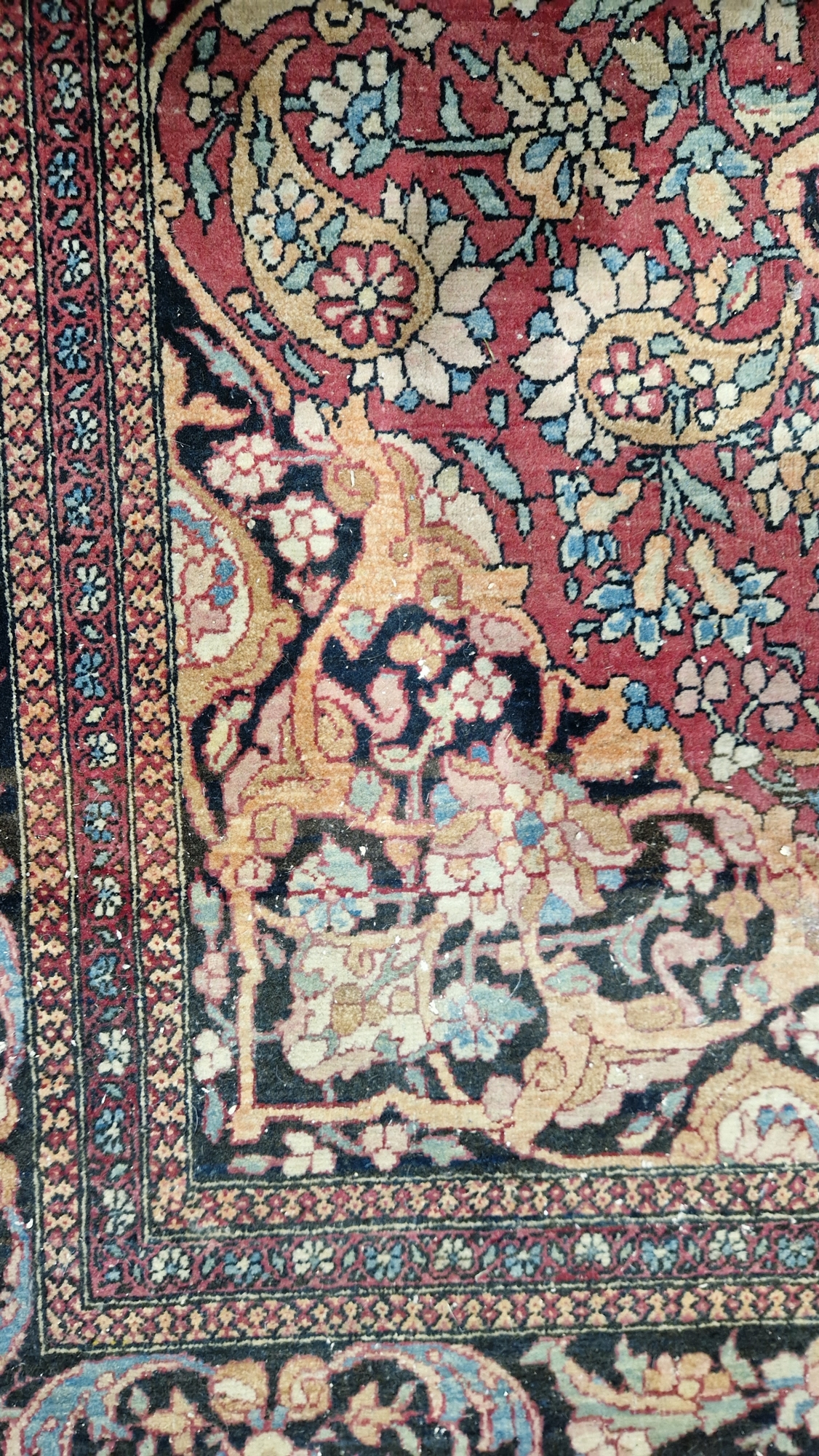 Eastern wool rug of Persian design, having black arabesque to the cherry red field with allover - Bild 19 aus 32