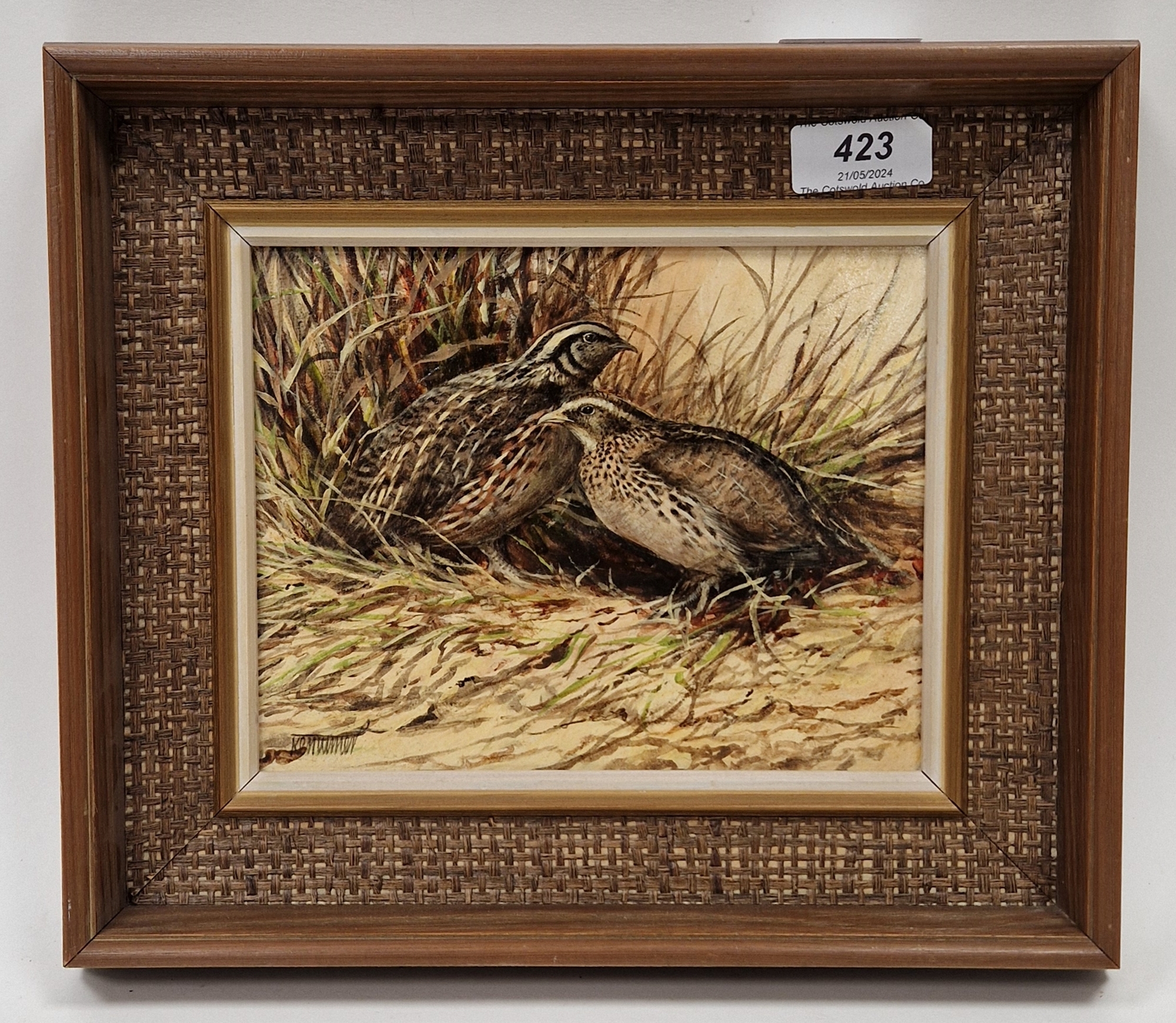 Ken Turner (1926) Oil on board Two quail amongst grasses, signed lower left, 14cm x 17.5cm - Bild 16 aus 28