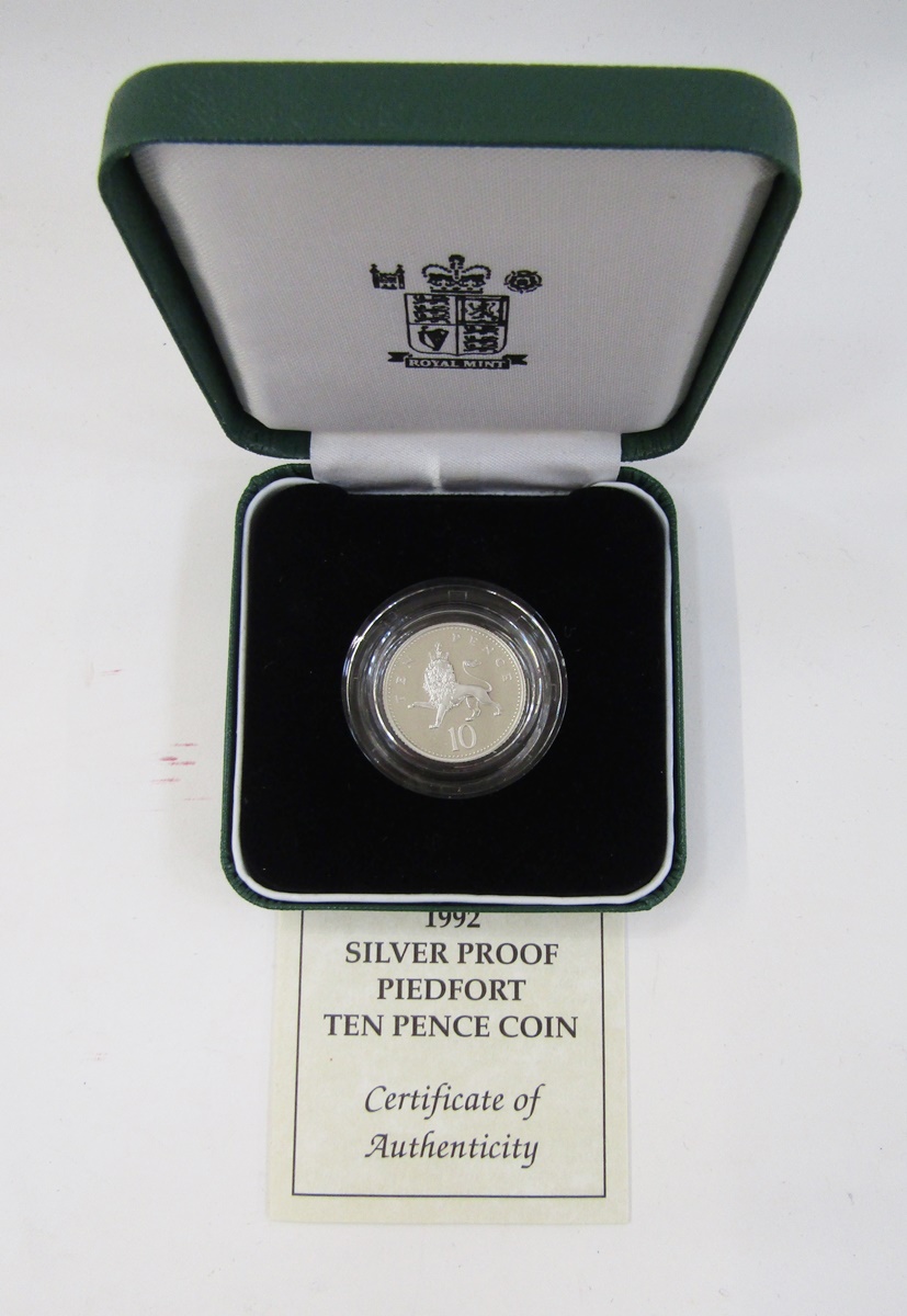 Silver proof Piedfort coins (5), 1989 £2 set of Bill and Claim of Rights, D-Day 50p commemorative, - Image 2 of 5