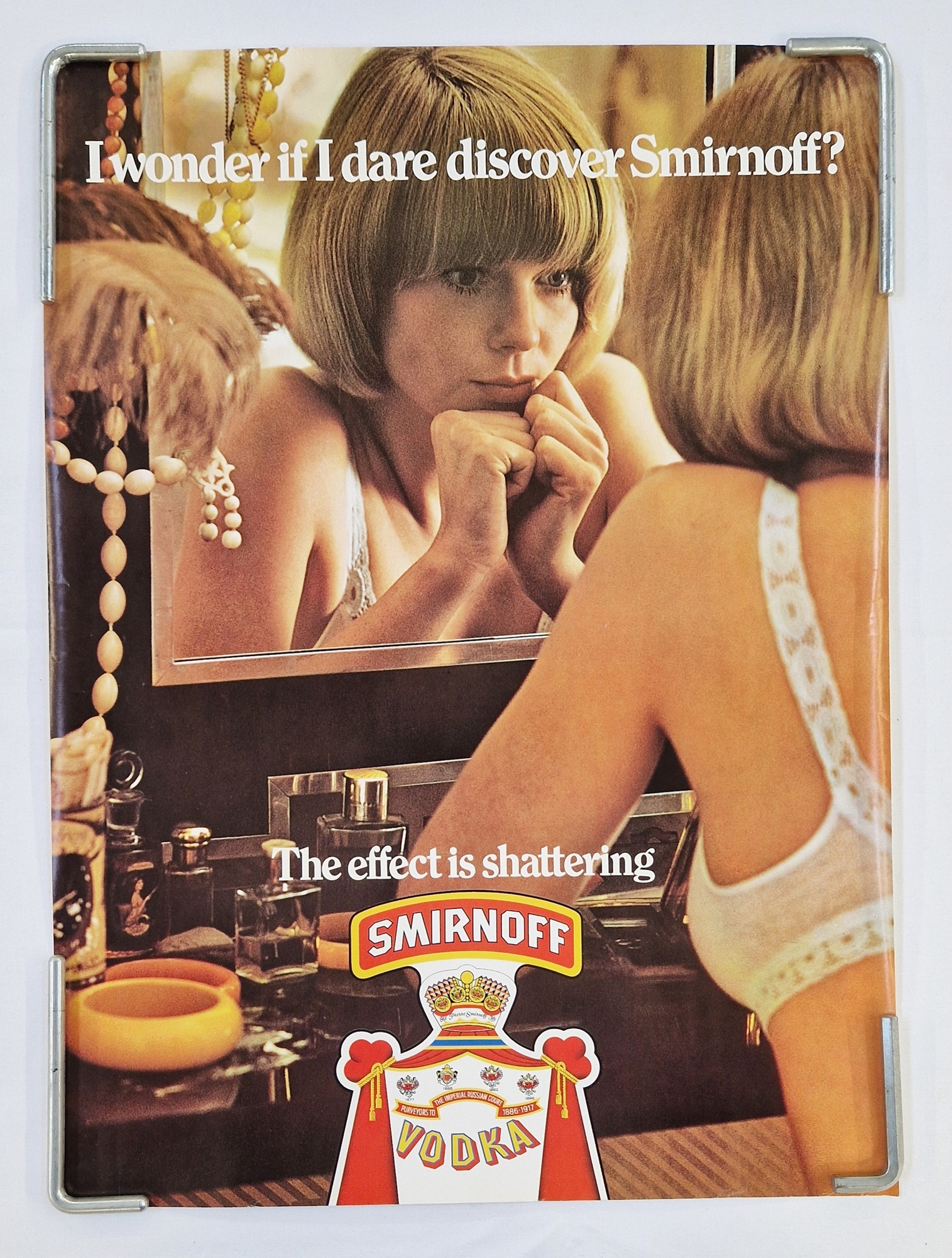 Two original vintage Smirnoff vodka advertising posters: "I've crossed a few bridges since I - Bild 2 aus 4