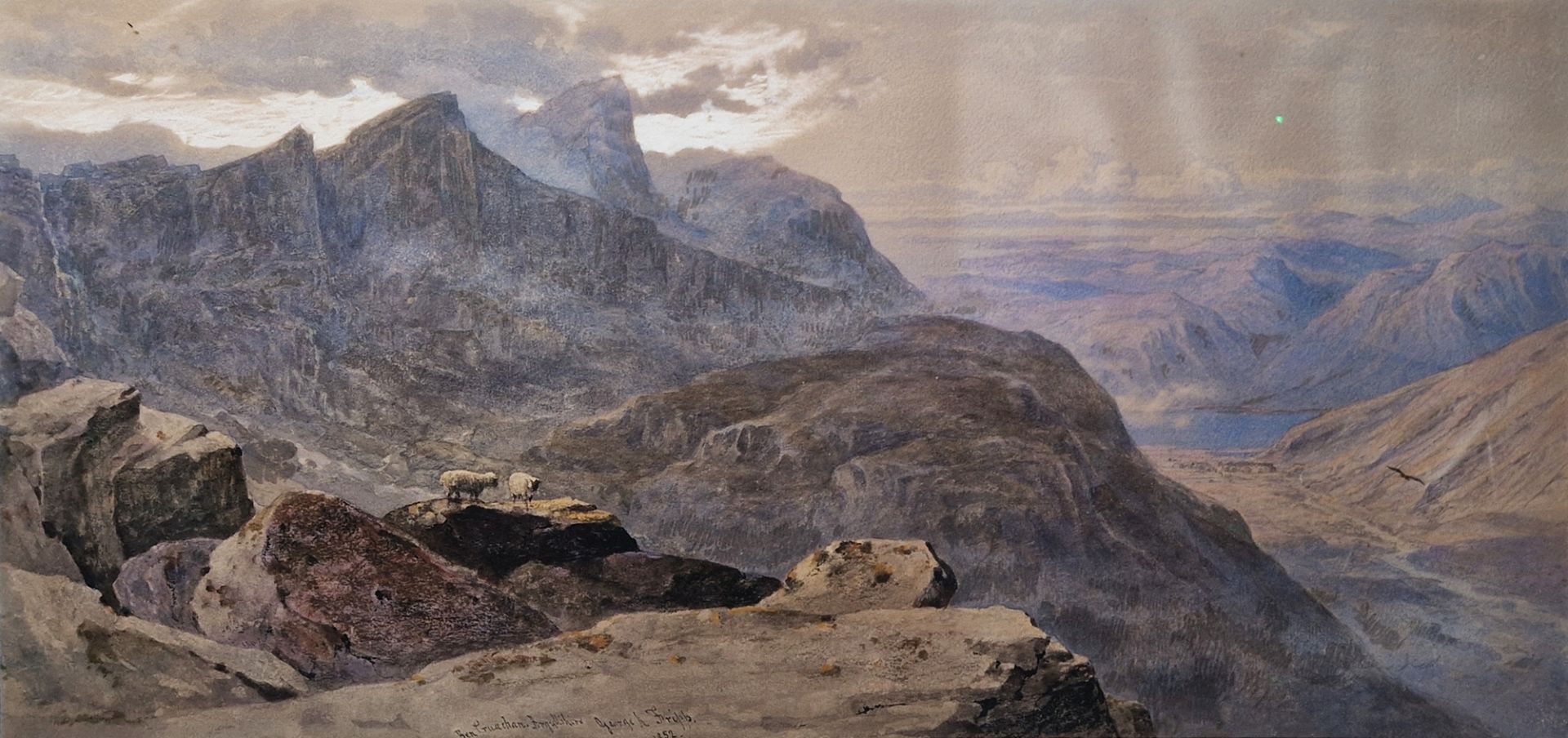 George Arthur Fripp RWS (1813-1896) Watercolour heightened with white "Ben Cruachan, Argyllshire", - Image 4 of 4