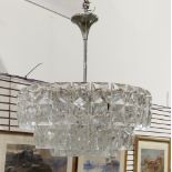 20th century cut glass circular chandelier/electrolier, formed of four graduating circles of glass