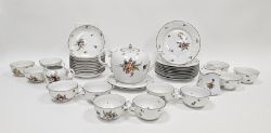 Nymphenburg porcelain part breakfast service, late 19th century, printed crown, shield and