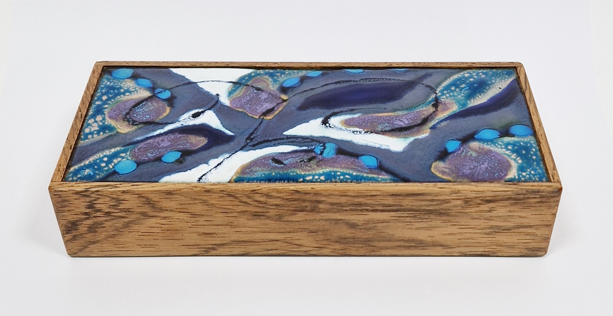 Alfred Klitgaard Danish rosewood and enamelled box, rectangular with gold, turquoise, blue and white - Image 14 of 14