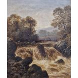 Thomas Spinks (1847-1927) Oil on canvas "Falls at Pandy Mill, North Wales", signed and dated 1874,