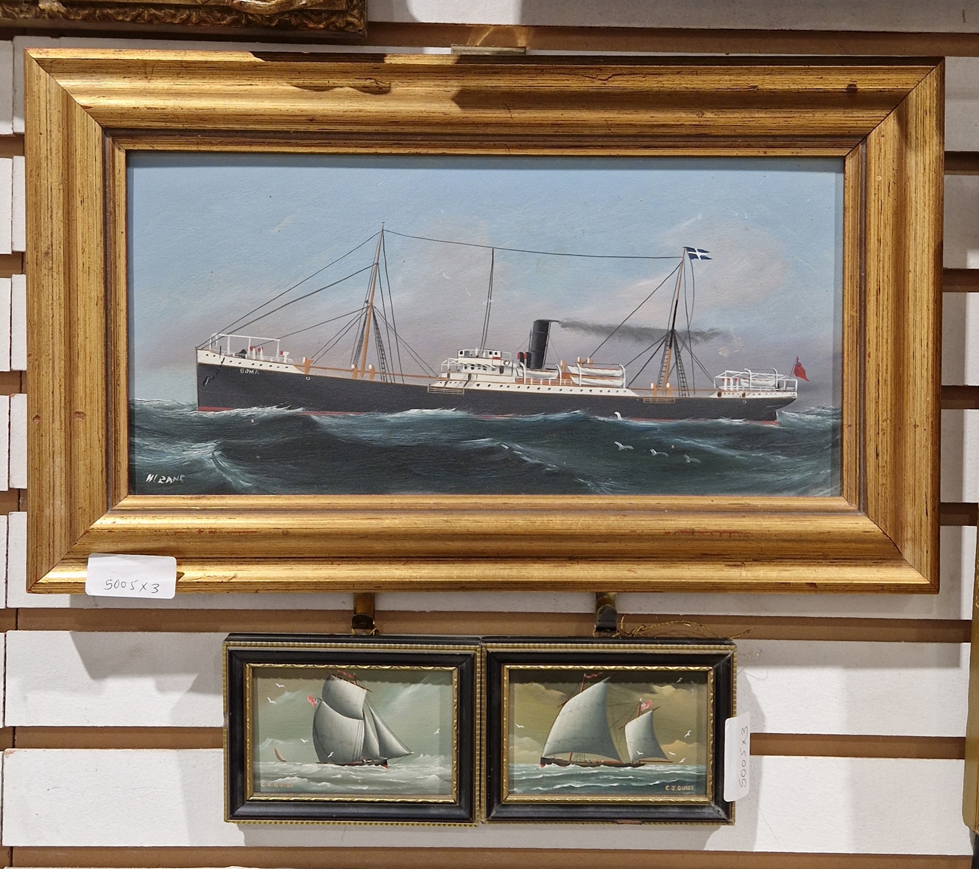Christopher Guise (20th century) Pair of miniature maritime oil on boards Comprising: The Topsail - Bild 6 aus 6