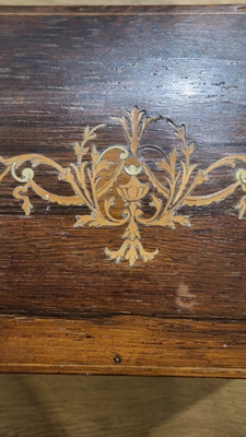 Edwardian marquetry inlaid fall-front stationery casket, the front with leather lined fold-out - Image 32 of 54