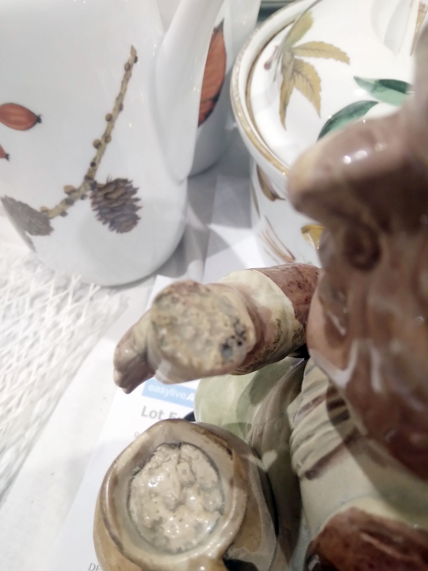 Late 18th century Ralph Wood-type creamware toby jug and cover, modelled seated holding a mug of ale - Image 9 of 10