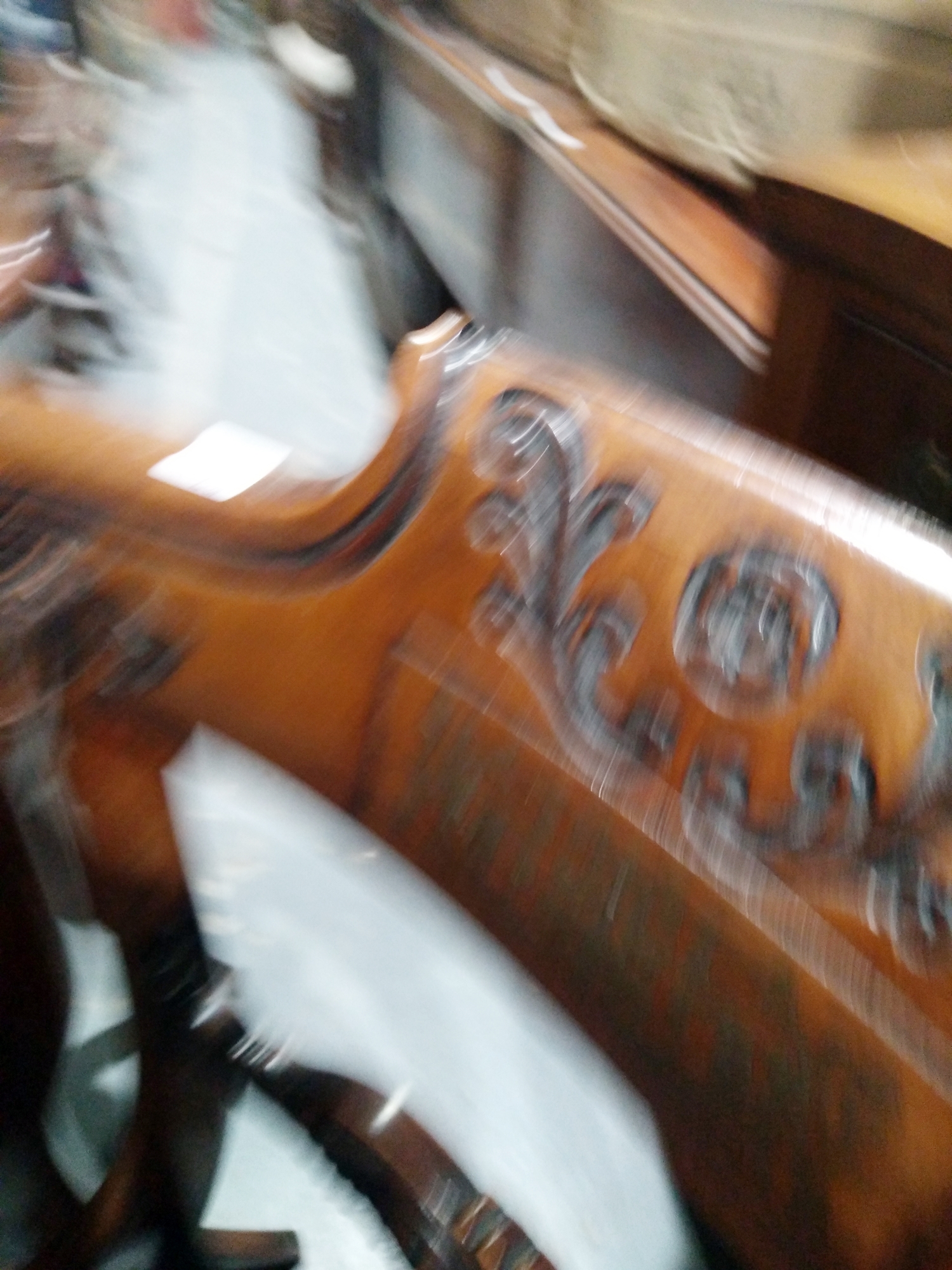 Set of six Regency brass inlaid rosewood dining chairs, each with scroll top rail with raised scroll - Image 3 of 9