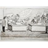 Nicholas Garland (20th century) Pen and ink wash "You Can't Please Some of the People Any of the