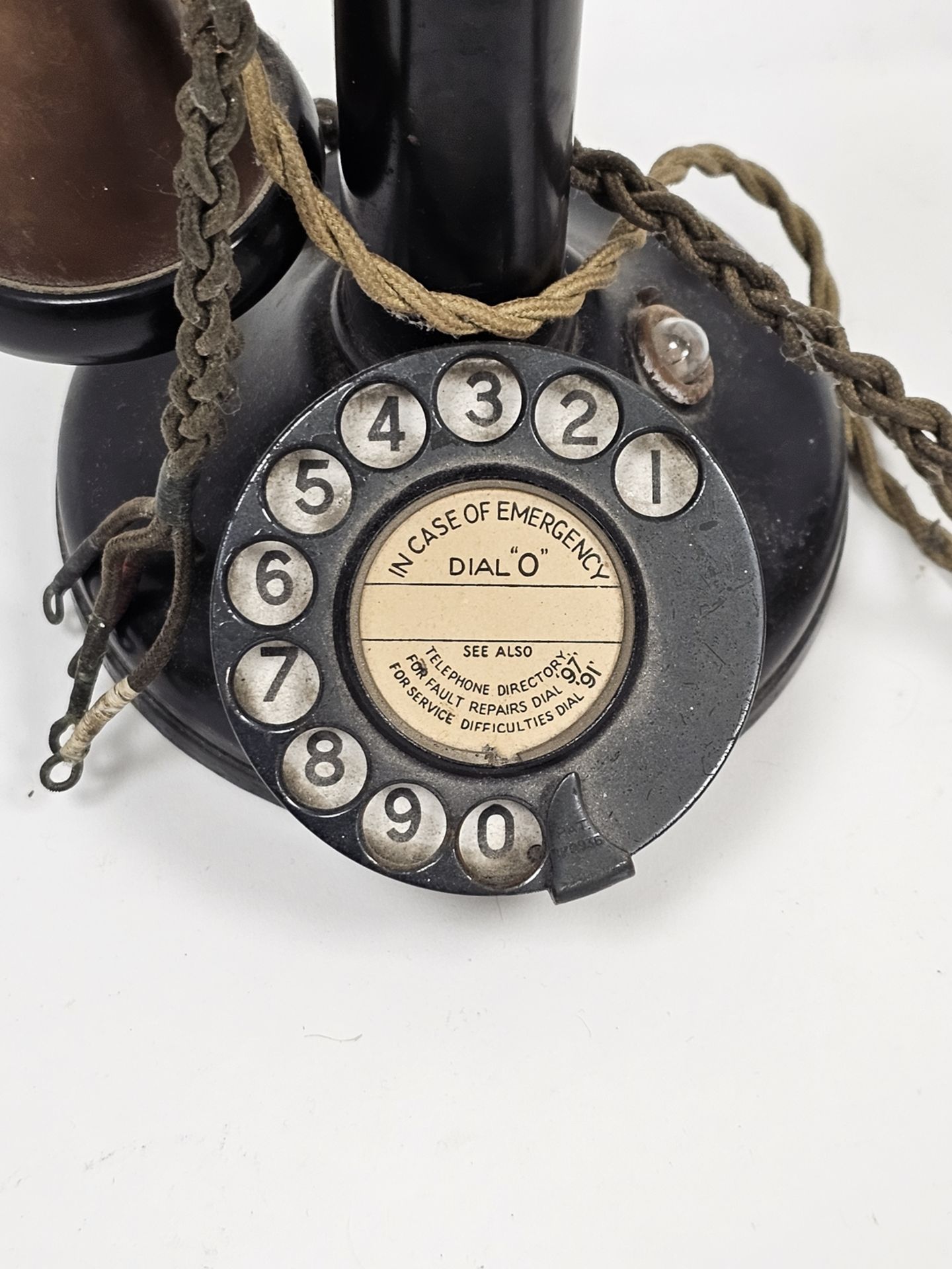 Black metal stick telephone, W-254001 no.1 - Image 2 of 3