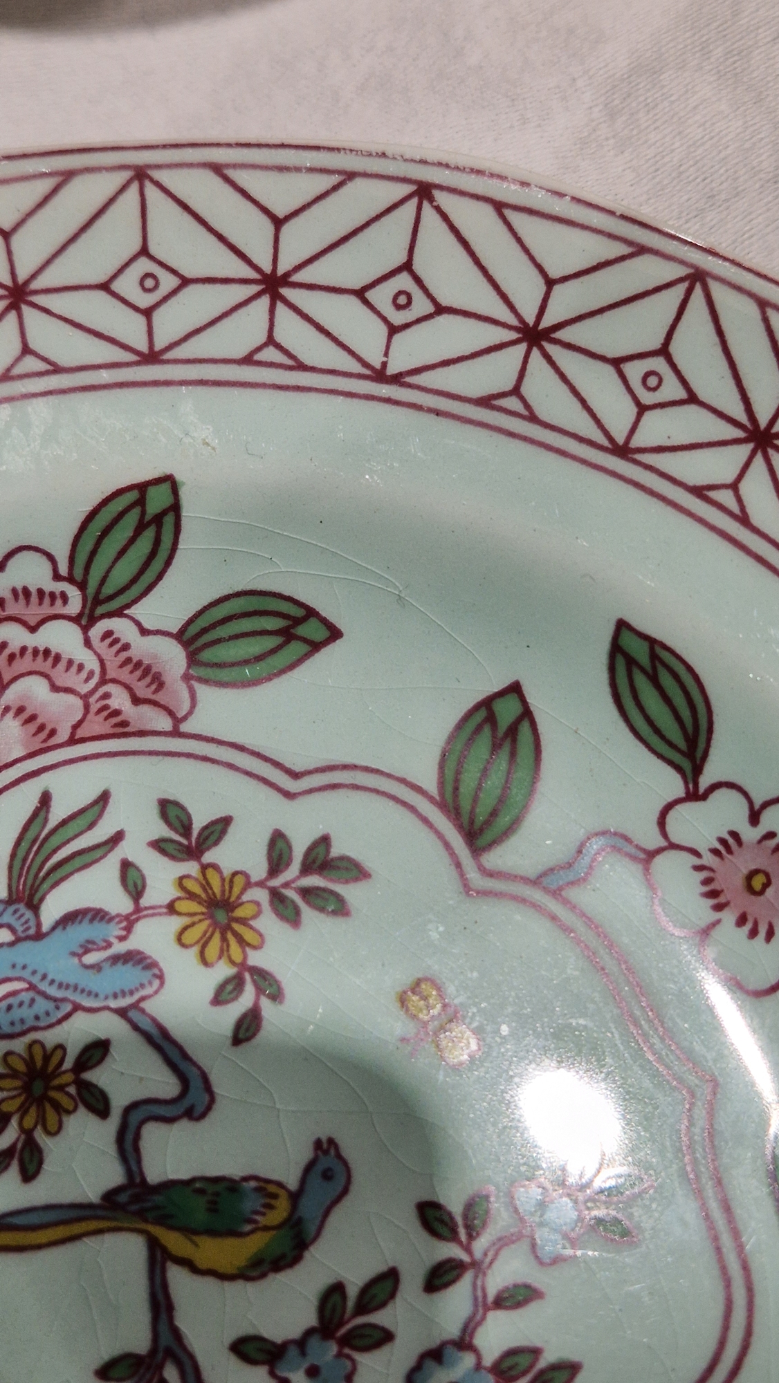 20th century Adams Calyx ware Singapore Bird pattern part tea and dinner service including a teapot, - Image 7 of 7