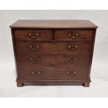 19th century mahogany chest of drawers of canted rectangular form, ebony stringing on the canted