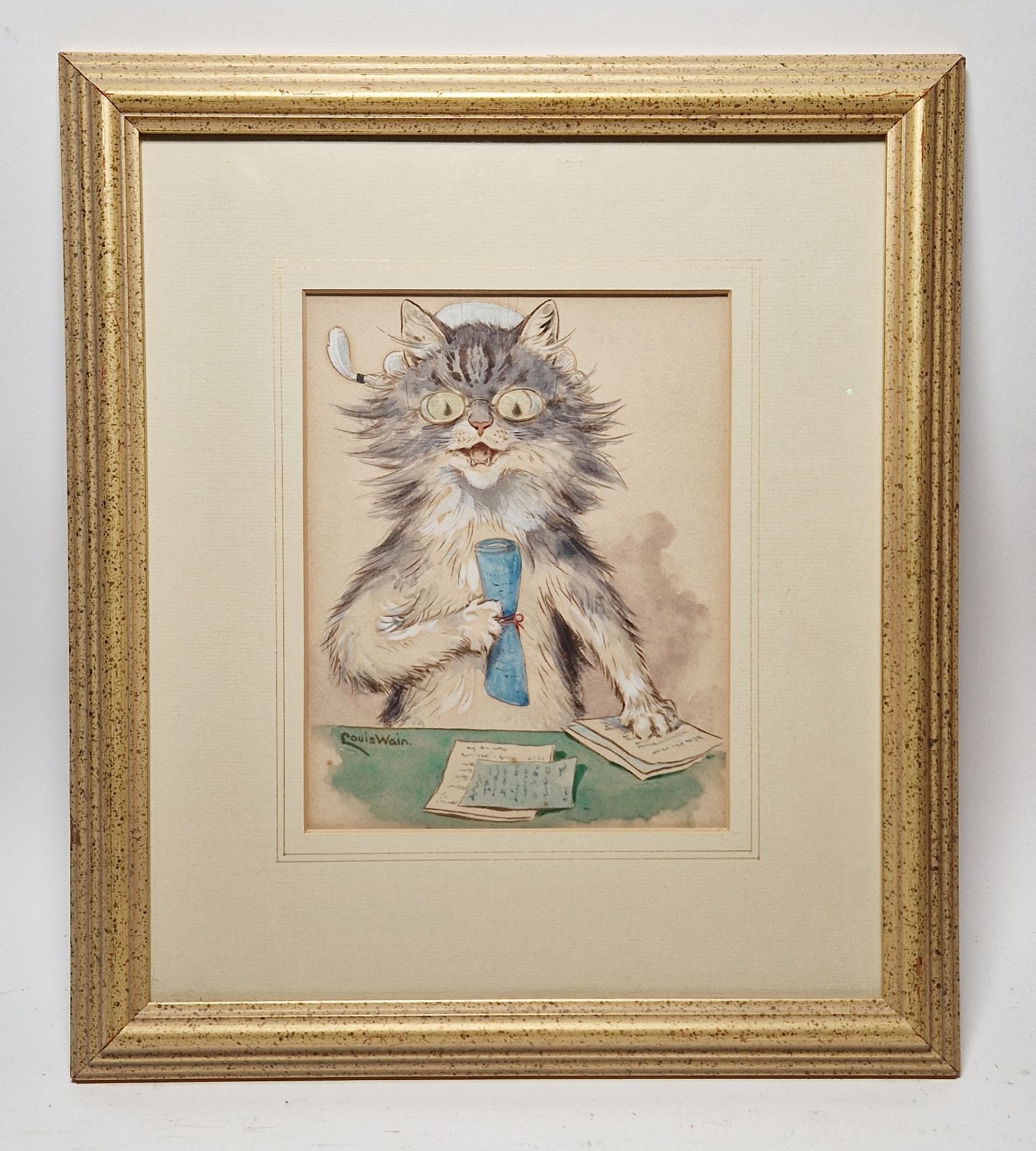 Louis Wain (1860-1939) Set of six watercolour and bodycolour drawings "Scenes from the Courts", - Image 11 of 22