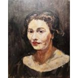 19th/20th century school Oil on canvas Portrait of a woman, unsigned, framed and glazed, 46cm x 36cm