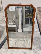 Late 19th/early 20th century mahogany-framed wall mirror, 67cm high x 39cm wide and another