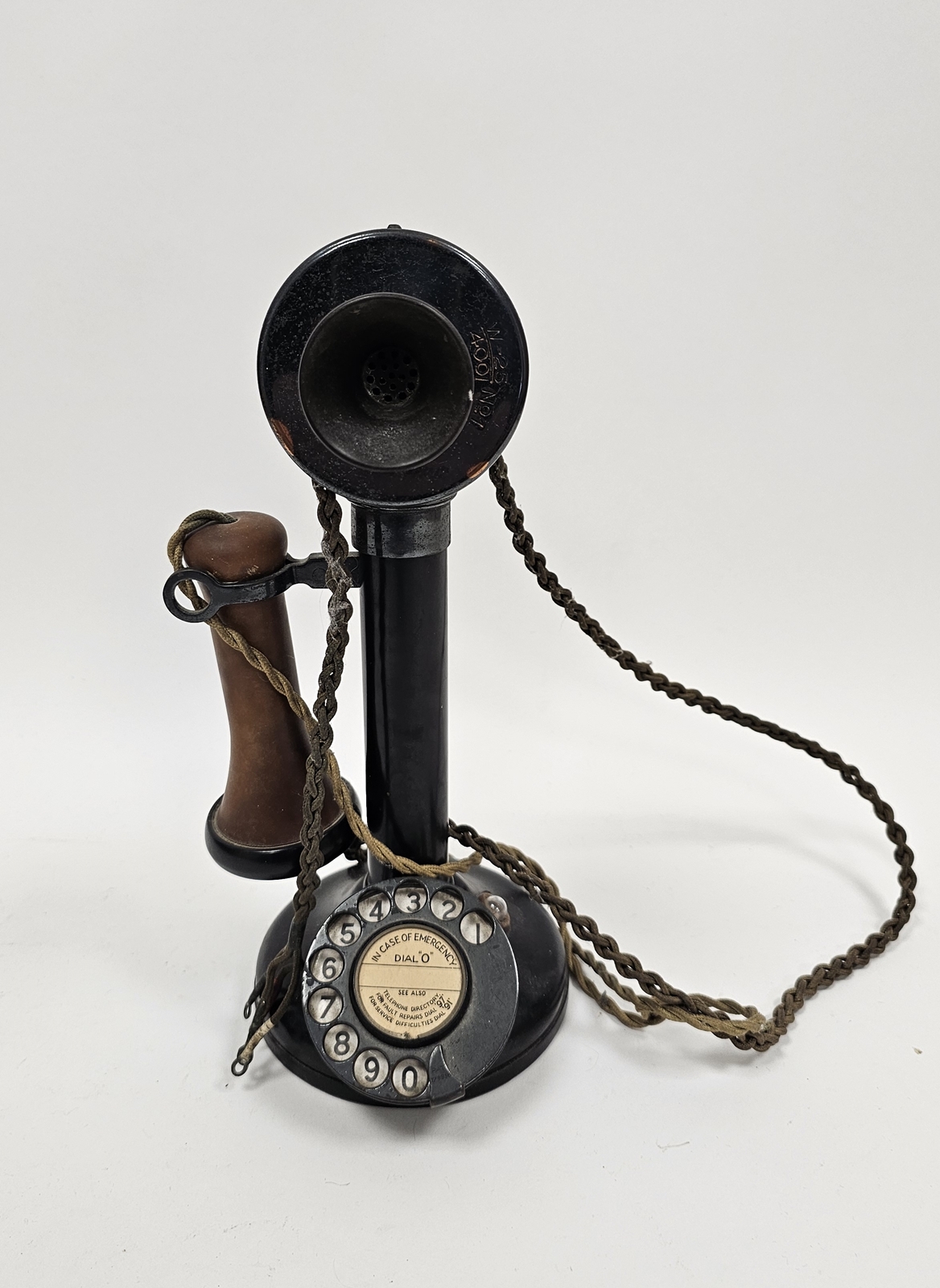 Black metal stick telephone, W-254001 no.1