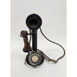 Black metal stick telephone, W-254001 no.1