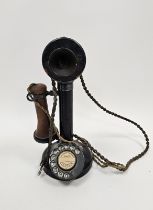 Black metal stick telephone, W-254001 no.1