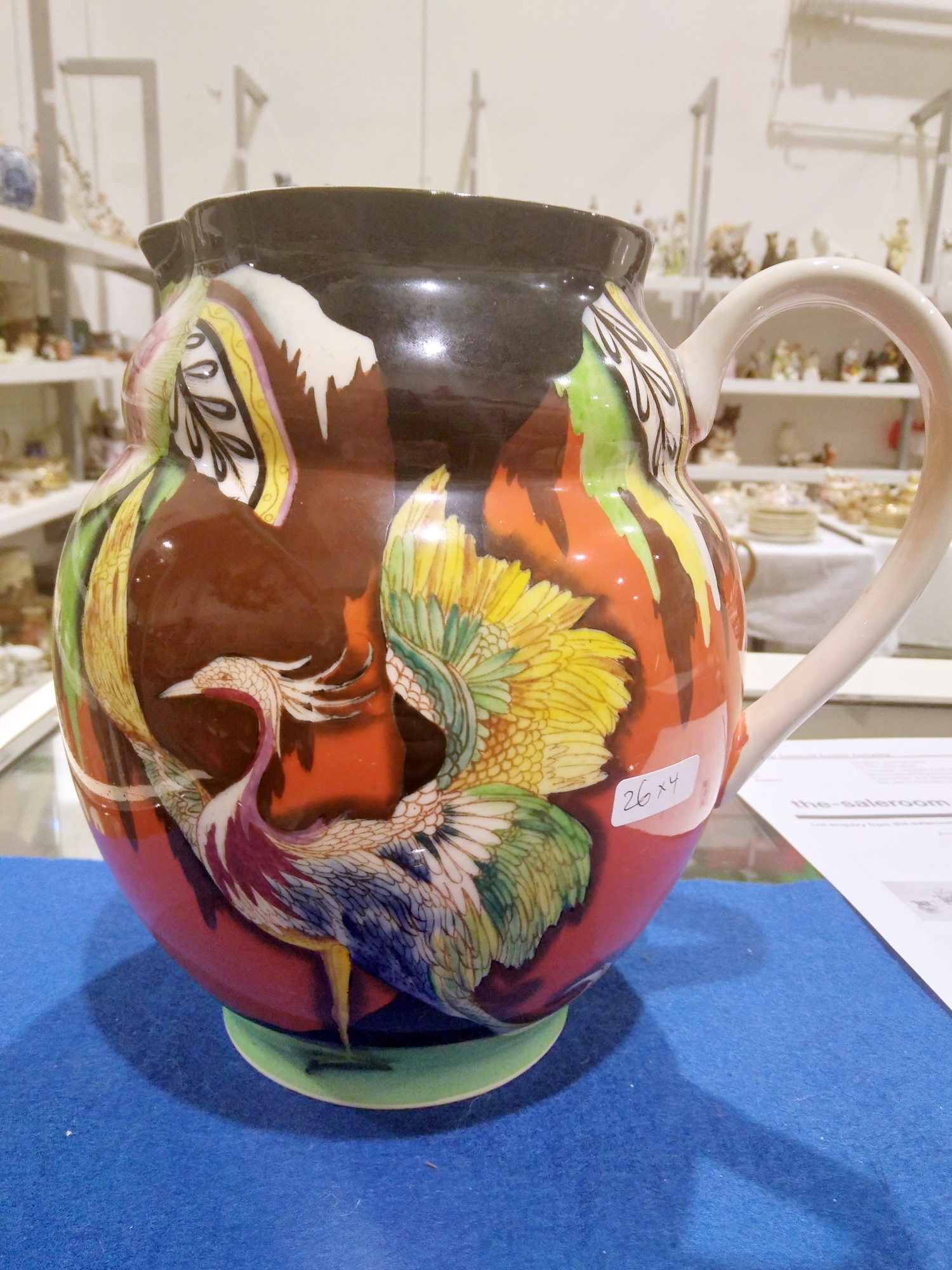 Art Deco Carltonware Phoenix pattern baluster jug, printed and painted in a bright palette with a - Image 13 of 45