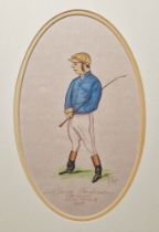 Astor (XIX/XX century)  Set of three watercolour drawings  Portraits of jockeys viz:- Fred Archer,
