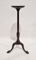 19th century mahogany jardiniere stand on fluted column, tripod base decorated with acanthus leaves,