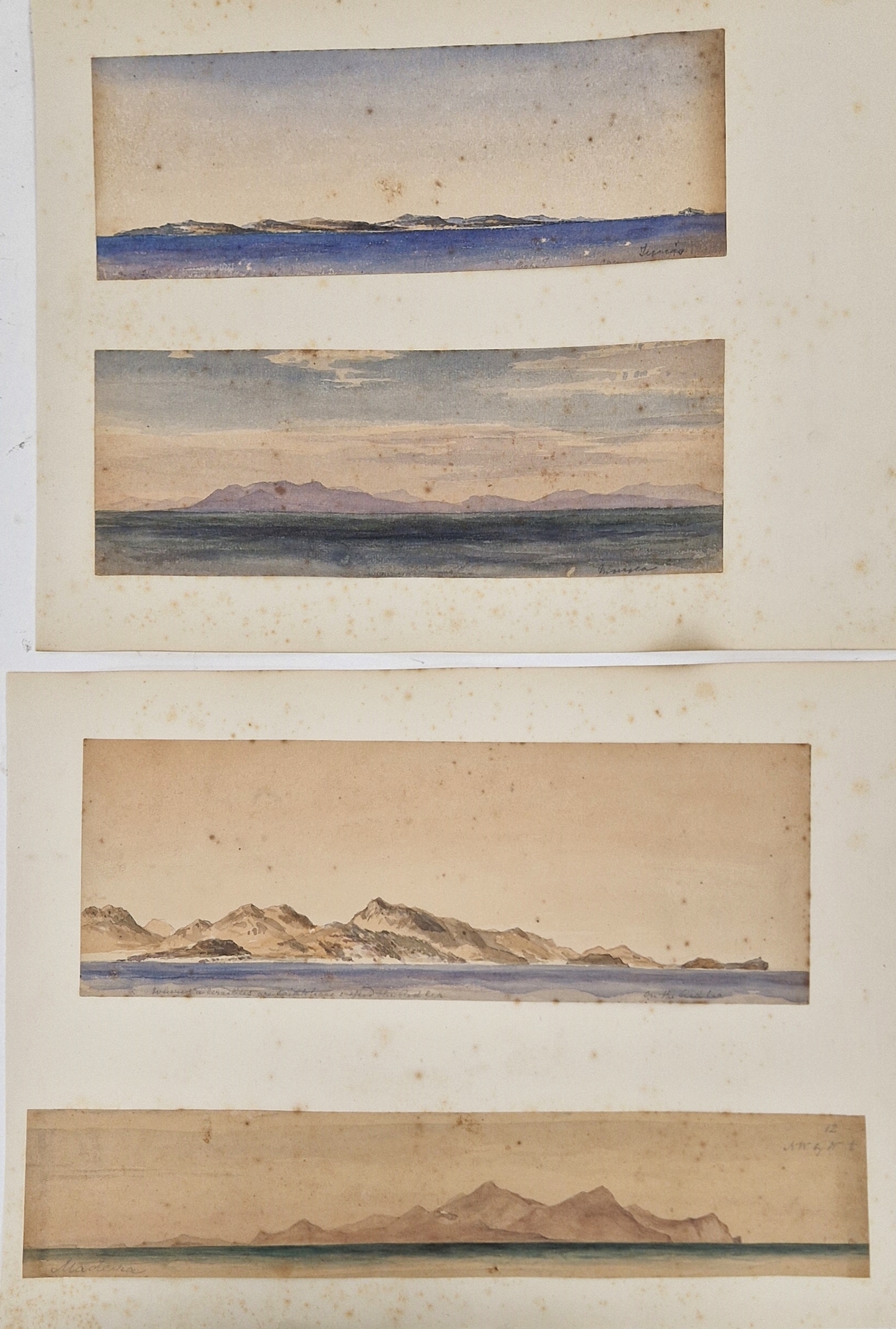 Watercolour drawings - collection Attrib. A H. Walter " A Passage from India to England 1873" - Image 12 of 13